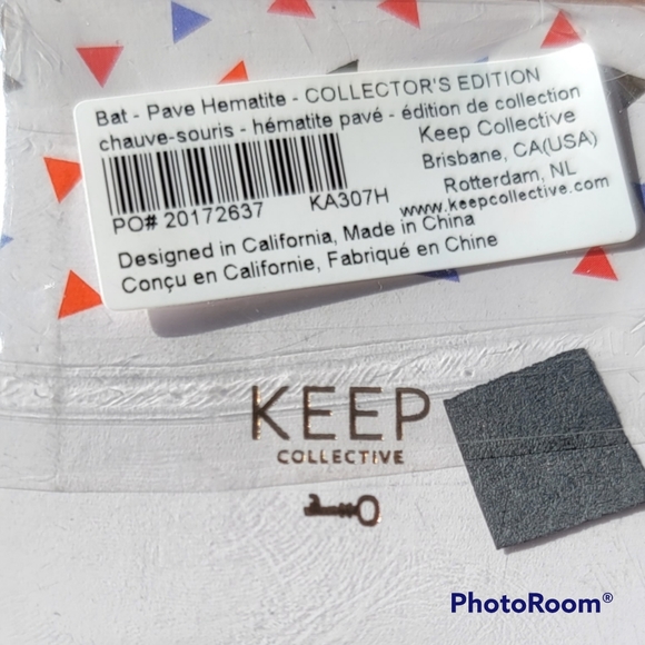 KEEP Collective Black Hematite Pave Bat - Picture 3 of 3